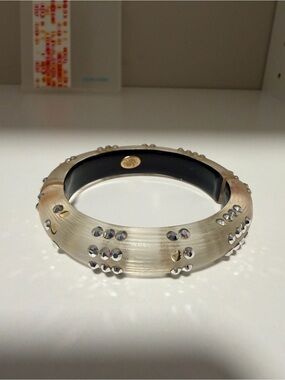 Alexis Bittar Lucite Swarovski Crystal cuff hinged bracelet (1/2 matching).
